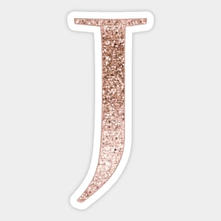 J rose gold glitter monogram letter Sticker